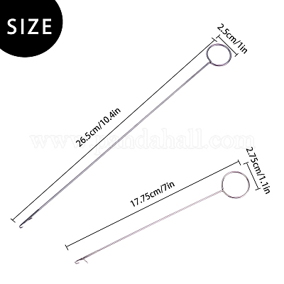 6 Pieces Sewing Loop Turner Hook Stainless Steel Loop Turner with Latch for  Fabric Tube Straps Belts Strips DIY Face Cover Accessories, 2 Sizes (Long