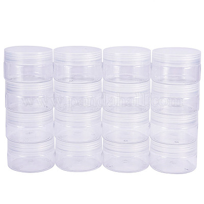 12 Pack Plastic Container Jars with Lids , 4 Oz Empty Round Clear