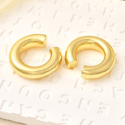 Круглые серьги-манжеты из латуни с гальваническим покрытием EJEW-R150-16G-1