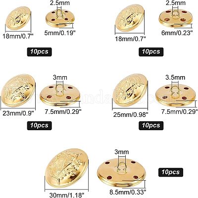 Латунные кнопки хвостовика BUTT-OC0001-03G-1