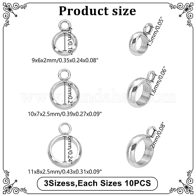 30 шт. 3-х видов трубчатых дужек из нержавеющей стали марки 304 STAS-LP0001-23-1