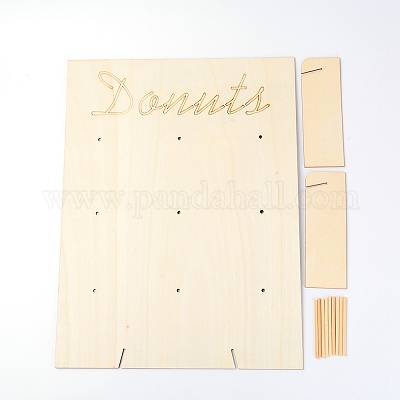 Стойка для пончиков из тополя&nbsp;DJEW-WH0012-16-1