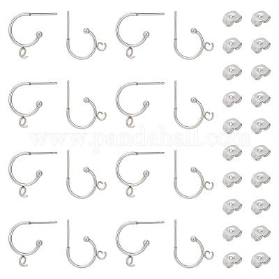 24 шт. серьги-гвоздики из нержавеющей стали 304 STAS-UN0057-81-1