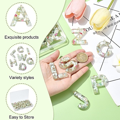 26шт 26 стиля прозрачные подвески из эпоксидной смолы CRES-YW0002-28N-1