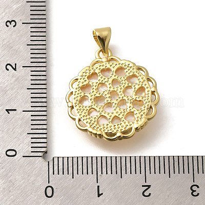 Латунь с резными подвесками из натуральных ракушек KK-Z091-01G-03-1