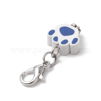 Подвесные украшения из полимерной глины и бусин в тибетском стиле ручной работы HJEW-JM03278-1