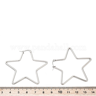 Серьги-кольца из нержавеющей стали 201 EJEW-A052-17A-P-1