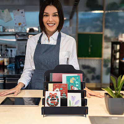 4-уровневые деревянные подставки для держателей карт ODIS-WH0078-53C-1