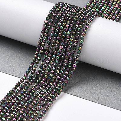 Стеклянные бусины с гальваническим покрытием  GLAA-H021-01A-FP14-1