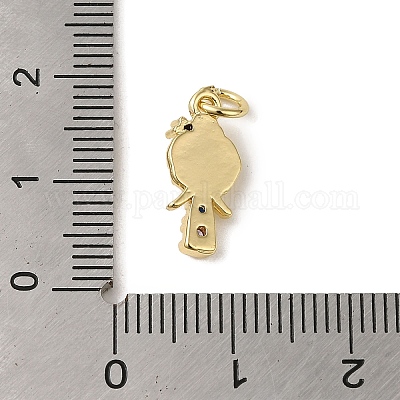 Латунные подвески из цветного стекла с микропаве и кубическим цирконием KK-R162-026F-G-1