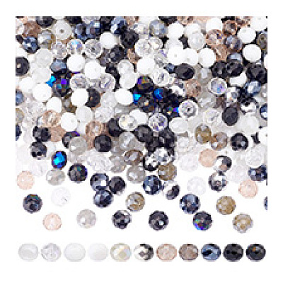 384шт 12 цвета гальванические стеклянные бусины EGLA-PH0001-51-1