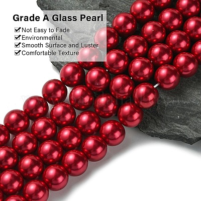 Экологичные стеклянные жемчужные бусины HY-A008-14mm-RB084-1