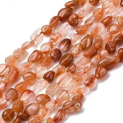 Нити бусин из натурального красного меха кролика с рутиловым кварцем G-K395-A03-01-1