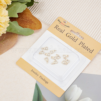 12 шт. латунные застежки-карабины с покрытием из стойки KK-BBC0010-02-1