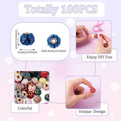 100 шт. тканевые сплавные европейские бусины FIND-TA0006-74-1