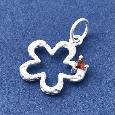 925 подвеска из стерлингового серебра с оранжево-красными кубическими цирконами STER-A048-11MS-1