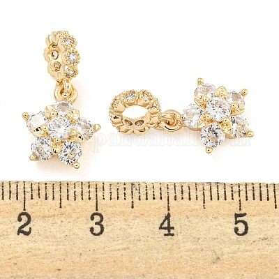 Стеллажное покрытие латунь проложить прозрачный кубический цирконий европейские подвески с подвесками KK-F089-17G-1