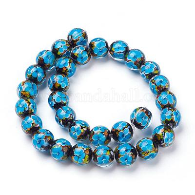 Ручной внутренняя цветочные бусины бисер пряди LAMP-L072-B03-1