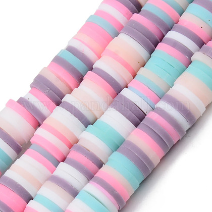 Handmade Polymer Clay Beads Strands CLAY-R089-6mm-109-1