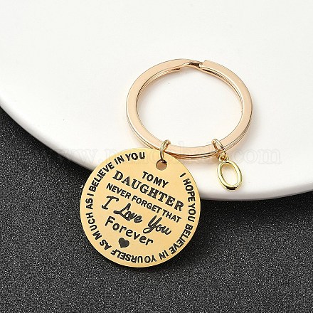 Брелок ко дню святого валентина из латуни и нержавеющей стали 201 KEYC-YW00097-15-1