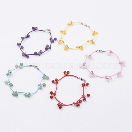 Natural Gemstone Anklets AJEW-AN00213-1