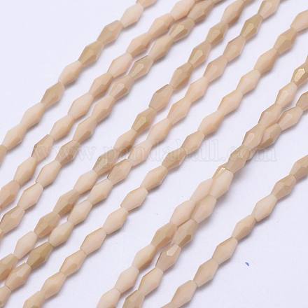 Faceted Bicone Electroplate Glass Beads EGLA-L004B-B03-1