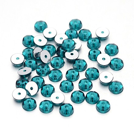 Back Plated Faceted Half Round Taiwan Acrylic Rhinestone Beads ACRT-M08-5-03-1