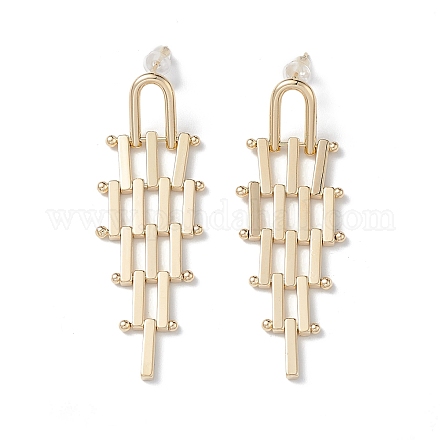 Rauten-Kronleuchter-Ohrringe aus Messingperlen für Damen EJEW-F309-01G-1