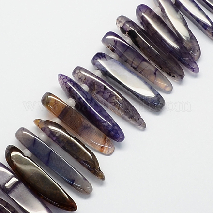 Dyed Natural Agate Bead Strands G-R276-02-1