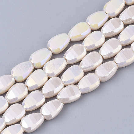 Electroplate opaco colore solido perle di vetro fili EGLA-T020-02F-1