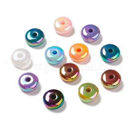UV Plating Opaque Rainbow Iridescent Acrylic Beads PACR-D069-03-1