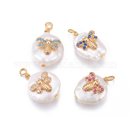Natural Cultured Freshwater Pearl Pendants PEAR-E013-15-1
