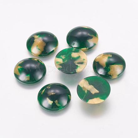 セルロースアセテート（樹脂）カボション  半円  濃い緑  15.5~16x6mm KY-S075-007-1