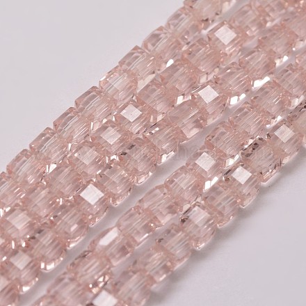 Chapelets de perles en verre transparent GLAA-K015-4x4x4mm-10-1