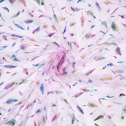 Нейлоновая ткань с рисунком перьев DIY-WH20066-004C-1