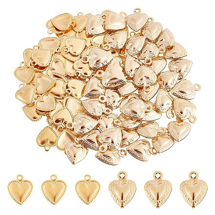 DICOSMETIC 200pcs 4 Styles Puffed Heart Charm Tiny Love Pendant Love Heart Charm Small Hole Heart Charm Stainless Steel Charm for Necklace Bracelet Earring Jewelry Making Valentines Gift STAS-DC0002-43-1