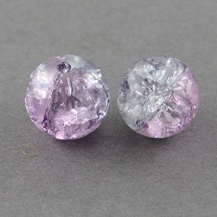 Prune et claires perles rondes en verre craquelé brins X-CCG-Q002-4mm-02-1