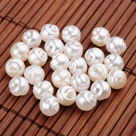 Snail Imitation Pearl Acrylic Beads OACR-L004-4585-1