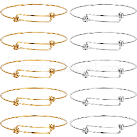 10шт 2 цвета регулируемые браслеты из нержавеющей стали 304 изготовление MAK-BBC0001-17-1