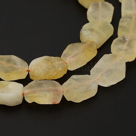 Nuggets Natural Frosted Citrine Bead Strands G-N0156-19-1