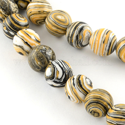 Dyed Synthetical Gemstone Round Bead Strands G-Q939-01B-07-1
