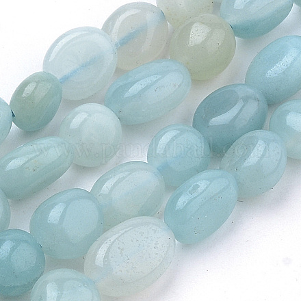 Chapelets de perles en amazonite naturelle X-G-Q952-19-6x8-1