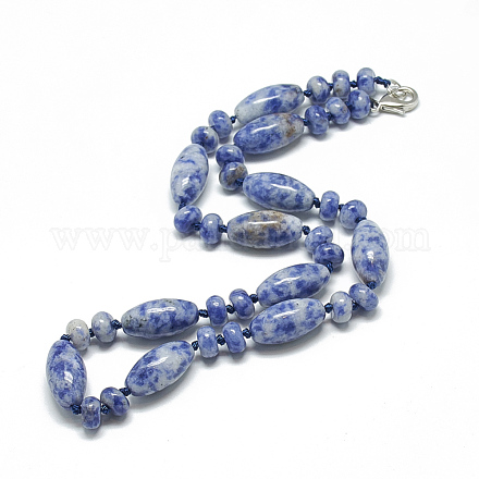 Collane di perline con diaspro blu naturale NJEW-S388-03-1