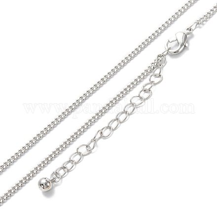 Brass Curb Chain Necklaces NJEW-K123-09P-1