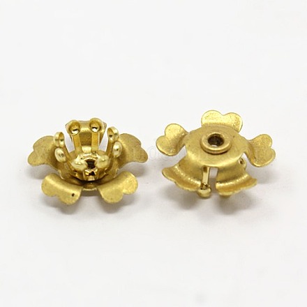 Brass Flower Bead Caps KK-K106-03C-1