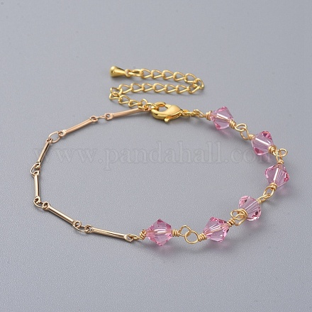 Bicone Austrian Crystal Beaded Bracelets BJEW-JB04806-02-1