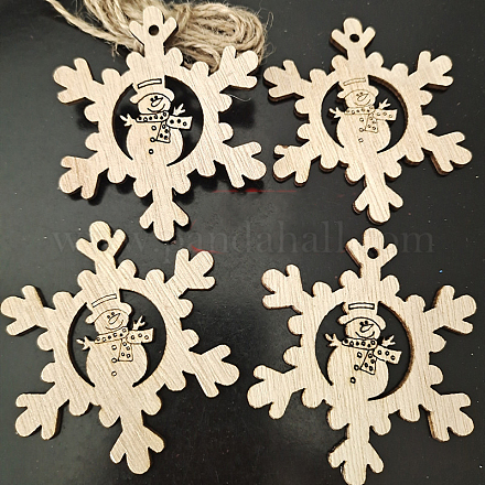 Unfinished Wood Pendant Decorations WOCR-PW0001-123-18-1