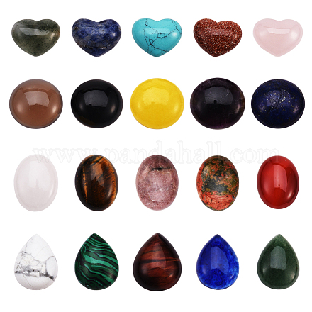 Cabochons de pierres précieuses naturelles/synthétiques sunnyclue G-SC0001-01-1