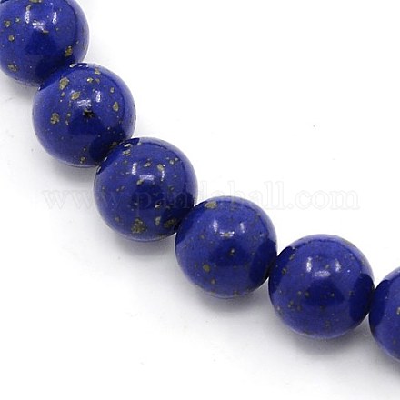Synthetical Gemstone Lapis Lazuli Round Beads Strands G-L101-15-10mm-1