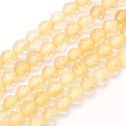 Chapelets de perles de citrine naturelle G-O166-15-3mm-1